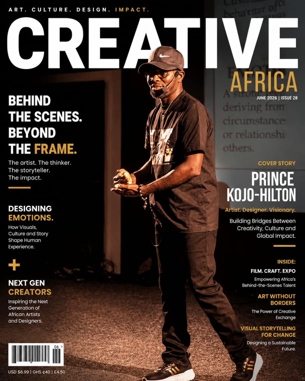 Magazine cover featuring Ambassador Prince Kojo-Hilton with the headline Creative Africa