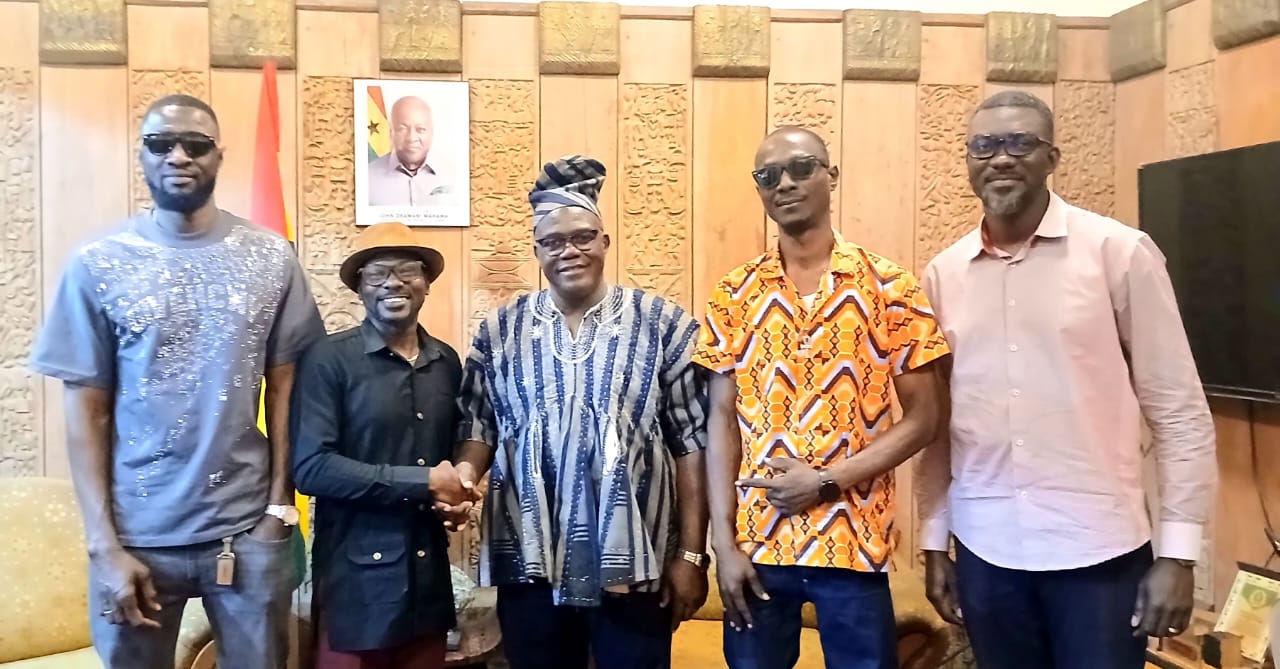 IOP team with Mr. Wakefield Ackuaku at the National Commission on Culture